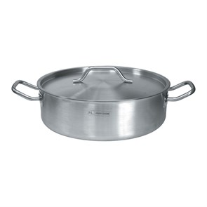 Кастрюля низкая с крышкой 5 л, 24*11 см, индукция, сталь, P.L. Proff Cuisine 4669