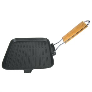 Сковорода-гриль со съемной деревянной ручкой, 24*24 см, чугун, P.L. Proff Cuisine 4772