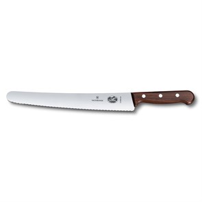 Нож кондитерский Victorinox Rosewood 26 см, волнистое лезвие, ручка розовое дерево 5035