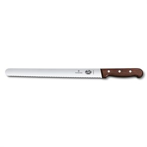 Нож для нарезки Victorinox Rosewood, волнистое лезвие, закругленное острие, 30 см, ручка розовое дер 5039