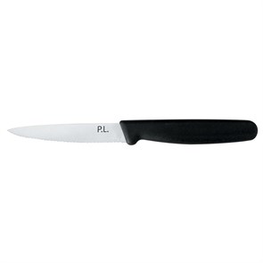 Нож PRO-Line для нарезки, волнистое лезвие, 10 см, пластиковая черная ручка, P.L. Proff Cuisine 5157