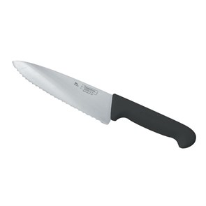 Нож PRO-Line поварской 20 см, черная пластиковая ручка, волнистое лезвие, P.L. Proff Cuisine 5180