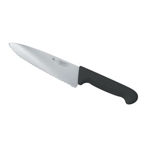Нож PRO-Line поварской 25 см, черная пластиковая ручка, волнистое лезвие, P.L. Proff Cuisine 5181