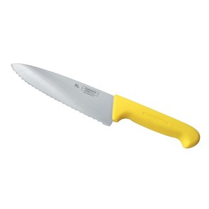 Нож PRO-Line поварской 20 см, желтая пластиковая ручка, волнистое лезвие, P.L. Proff Cuisine 5186