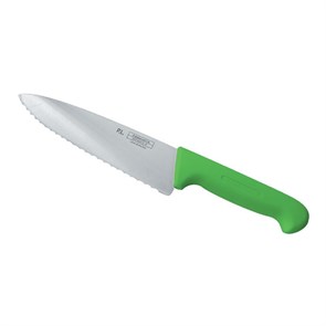 Нож PRO-Line поварской 20 см, зеленая пластиковая ручка, волнистое лезвие, P.L. Proff Cuisine 5188