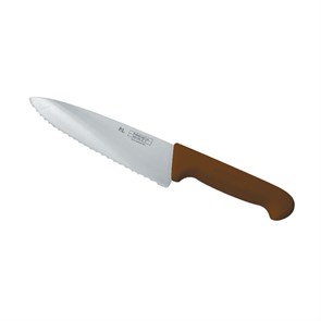 Нож PRO-Line поварской 20 см, коричневая пластиковая ручка, волнистое лезвие, P.L. Proff Cuisine 5190