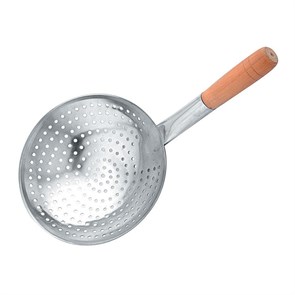 Половник-шумовка короткий "Китайский" с деревянной ручкой, d 24 см,  P.L. Proff Cuisine 5434