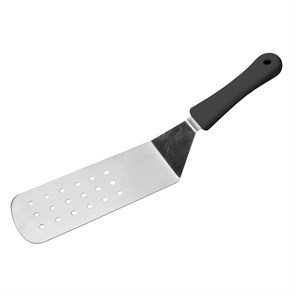 Лопатка перфорированная 20 см, черная пластиковая ручка, P.L. Proff Cuisine 5614