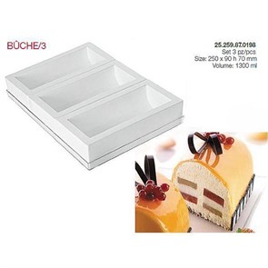 Форма кондитерская Silikomart BUCHE/3 25*9 см, h 7 см, силикон, Италия 5883