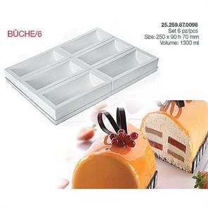 Форма кондитерская Silikomart BUCHE/6 25*9 см, h 7 см, силикон, Италия 5884
