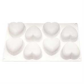 Форма силиконовая "Сердце" 8 ячеек 60*70*35 мм, P.L. Proff Cuisine 5958