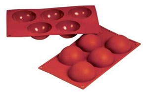 Форма силиконовая P.L. Proff Cuisine "Полусфера" 5 ячеек d 80 мм, h 40 мм (30*17,5 см) 5973