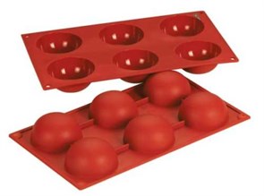 Форма силиконовая P.L. Proff Cuisine "Полусфера" 6 ячеек d 70 мм, h 35 мм (30*17,5 см) 5974