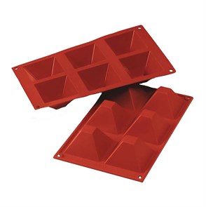 Форма силиконовая P.L. Proff Cuisine "Пирамида" 6 ячеек 71*71 мм, h 40 мм (30*17,5 см) 5979