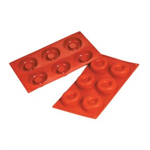 Форма силиконовая P.L. Proff Cuisine "Саварин", 6 ячеек d 72 мм, h 23 мм (30*17,5 см) 5985