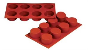Форма силиконовая P.L. Proff Cuisine "Цилиндр" 8 ячеек d 60 мм, h 35 мм (30*17,5 см) 6005