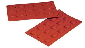 Форма силиконовая P.L. Proff Cuisine "Ракушка" 15 ячеек 45*34 мм, h 10 мм (30*17,5 см) 6009