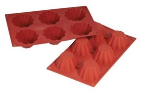 Форма силиконовая P.L. Proff Cuisine "Бриош" 6 ячеек d 80 мм, h 37 мм (30*17,5 см) 6012