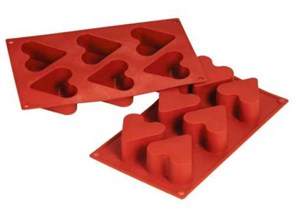 Форма силиконовая P.L. Proff Cuisine "Сердце" 6 ячеек d 65 мм, h 40 мм (30*17,5 см) 6016