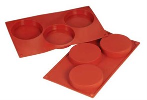 Форма силиконовая P.L. Proff Cuisine "Флан" 3 ячейки d 100 мм, h 20 мм (30*17,5 см) 6018