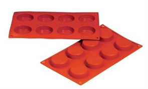 Форма силиконовая P.L. Proff Cuisine "Флан" 8 ячеек d 60 мм, h 17 мм (30*17,5 см) 6021