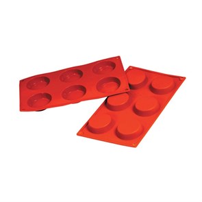 Форма силиконовая P.L. Proff Cuisine "Флан" 6 ячеек d 70 мм, h 17 мм (30*17,5 см) 6022