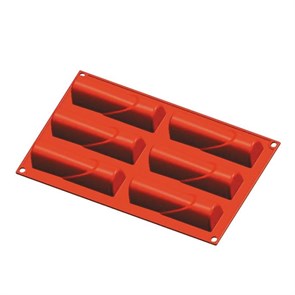 Форма силиконовая P.L. Proff Cuisine "Полуцилиндр" 6 ячеек 120*33 мм, h 30 мм (30*17,5 см) 6034