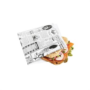 Конвертик для еды "Газета", 16*16,5 см, жиростойкий пергамент 35 г/см2, 500 шт/уп, Garcia de Pou 6793