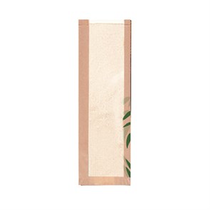 Пакет Feel Green для хлеба с окном 14+4*48 см, крафт-бумага, 250 шт/уп, Garcia de Pou 6802