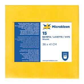 Салфетки Microkleen желтые, 36*41 см, микрофибра 130 г/см2, 15 шт/уп 6929