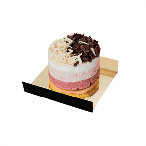 Подложка кондитерская двусторонняя 8*8 см, золотая/черная, картон, 200 шт 7115