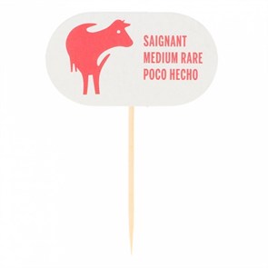 Маркировка-флажок для стейка "MEDIUM RARE" 8 см, 100 шт, Garcia de PouИспания 7747