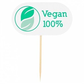 Маркировка-флажок "VEGAN" 8 см, 100 шт, Garcia de PouИспания 7753
