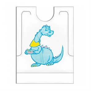 Нагрудник детский Dino одноразовый с карманом, 27x34+5 см, 500 шт, полиэтилен, Garcia de Pou 7806