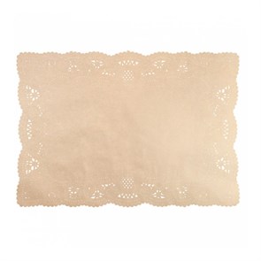 Салфетка ажурная прямоугольная натуральная 40*30 см, 250 шт/уп, крафт, Garcia de Pou 8021