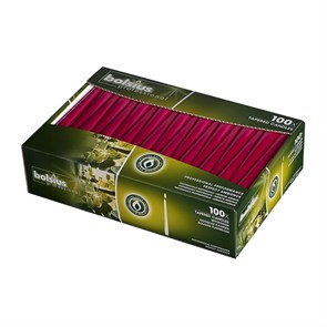 Свечи Bolsius конические бордо, 24 см, d 2,3 см, парафин 100%, 100 шт 8095