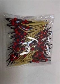 Пика "Красная жемчужина", 7 см, бамбук, 100 шт 9251