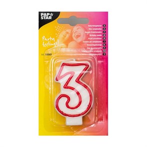 Свеча цифра "3" 9385