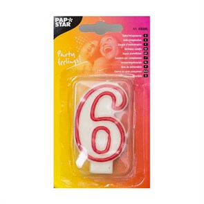 Свеча цифра "6" 9388