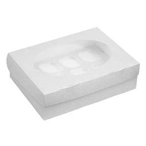 Короб картонный под 12 капкейков, 10*33*25 см, 100 шт/уп 9582