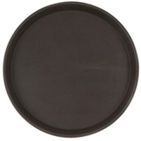Поднос прорезиненный круглый 270х25 мм коричневый [1100CТ Brown] 69110