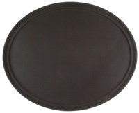 Поднос прорезиненный овальный 680х460х45 мм коричневый [2700CT Brown] 69113