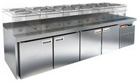 Стол охлаждаемый под тепловое оборудование HICOLD GN 1111/TN LT SH на низких ножках 70698