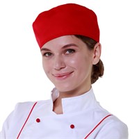 Шапочка повара «Таблетка» красная [00400] 71418