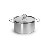 КАСТРЮЛЯ 5л нерж.тройное дно d=235 h=130, ИНДУКЦИЯ, LUXSTAHL 72579
