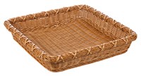 Корзинка пластиковая 450х450х80 мм квадратная коричневая [Brown 5502] 75753