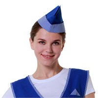 Пилотка продавца синяя полоска 76362