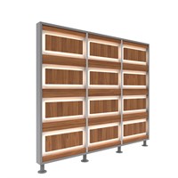 Перегородка 3-х секционная стандарт EcoWood (ЭкоВуд) с подсветкой 1900х150х1650 мм 85586