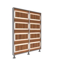 Перегородка 2-х секционная стандарт EcoWood (ЭкоВуд) с подсветкой 1275х150х2025 мм 85589