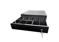 Денежный ящик EPSON 335S, 335 ? 365 ? 90 мм) чёрный, Замок ККТ Атол, пластиковый лоток. 86652